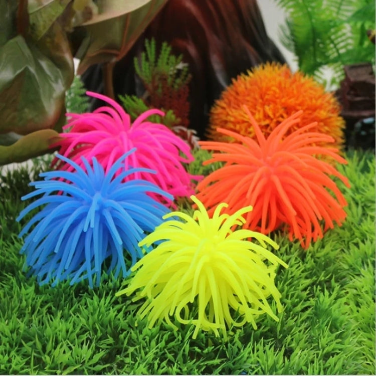 Aquarium Articles Decoration TPR Simulation Sea Urchin Ball Coral, Size: S, Diameter: 7cm(Pink)