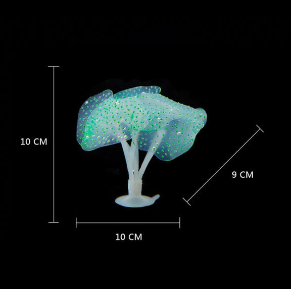 Aquarium Articles Decoration Silicone Simulation Fluorescent Sucker Jellyfish, Size: 10*10*9cm(Orange)