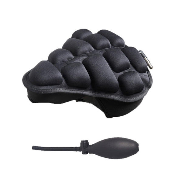 BC-203 2.0 M Size Bicycle Foldable Inflatable Airbag Cushion Seat Cover with Inflator (Black)