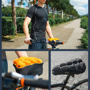 BC-203 2.0 M Size Bicycle Foldable Inflatable Airbag Cushion Seat Cover with Inflator (Black)