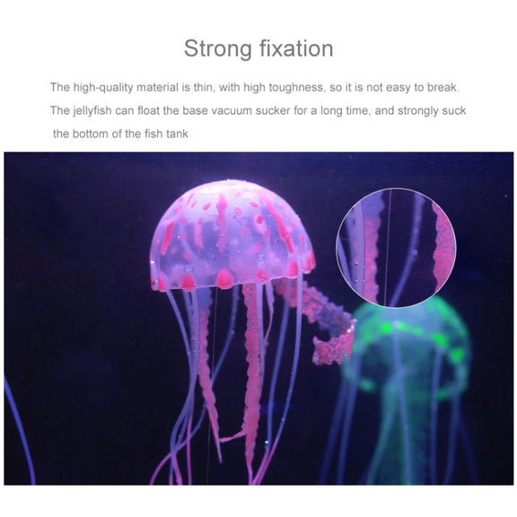 Aquarium Articles Decoration Silicone Simulation Fluorescent Sucker Jellyfish, Size: 5*17cm(Orange)