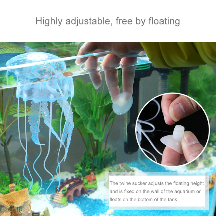 Aquarium Articles Decoration Silicone Simulation Fluorescent Sucker Jellyfish, Size: 5*17cm(Pink)