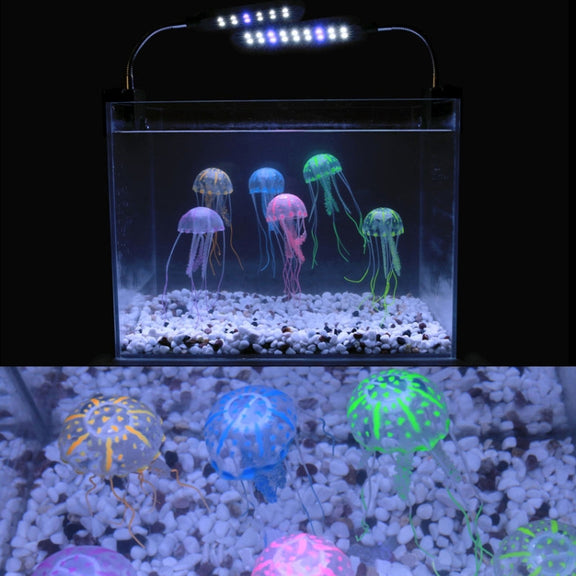 Aquarium Articles Decoration Silicone Simulation Fluorescent Sucker Jellyfish, Size: 5*17cm(Yellow)