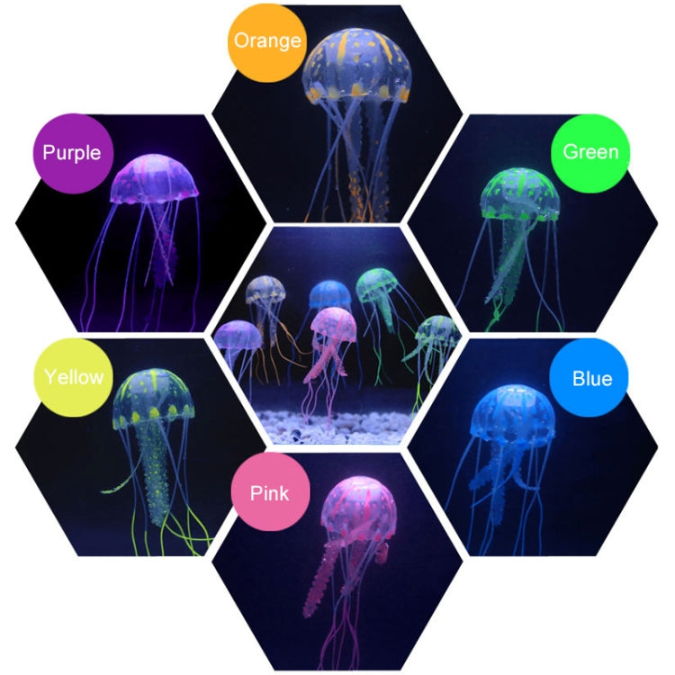 Aquarium Articles Decoration Silicone Simulation Fluorescent Sucker Jellyfish, Size: 5*17cm(Blue)