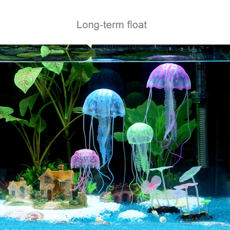 Aquarium Articles Decoration Silicone Simulation Fluorescent Sucker Jellyfish, Size: 8*20cm(Pink)