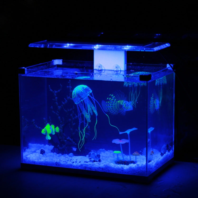 Aquarium Articles Decoration Silicone Simulation Fluorescent Sucker Jellyfish, Size: 8*20cm(Blue)