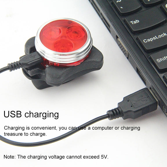 COB Lamp Bead 160LM USB Charging Four-speed Water-resistant Bicycle Headlight / Taillight Set,  Red Blue Light Dimming 650MA