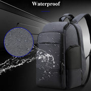 Bopai 851-014518 Business Water-resistant Three-layer Large Capacity Double Shoulder Bag,with USB Charging Port, Size: 37x21x47.5cm (Black)