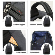 Bopai 851-014518 Business Water-resistant Three-layer Large Capacity Double Shoulder Bag,with USB Charging Port, Size: 37x21x47.5cm (Black)