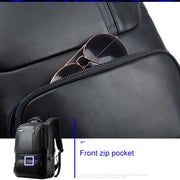 Bopai 851-023911 Top-grain Leather Business Breathable Anti-theft Man Backpack, Size: 28x18x42cm(Black)