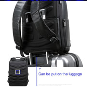 Bopai 851-023911 Top-grain Leather Business Breathable Anti-theft Man Backpack, Size: 28x18x42cm(Black)