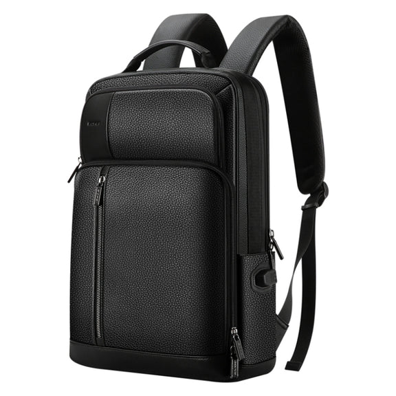 Bopai 851-036611 Large Capacity Top-grain leather Business Breathable Man Backpack, Size: 30x12x43cm(Black)