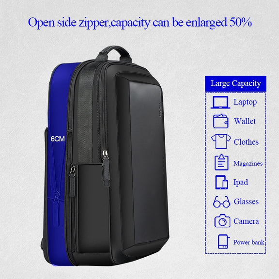 Bopai 751-006551 Large Capacity Business Casual Breathable Laptop Backpack with External USB Interface, Size: 30 x 12 x 44cm(Black)