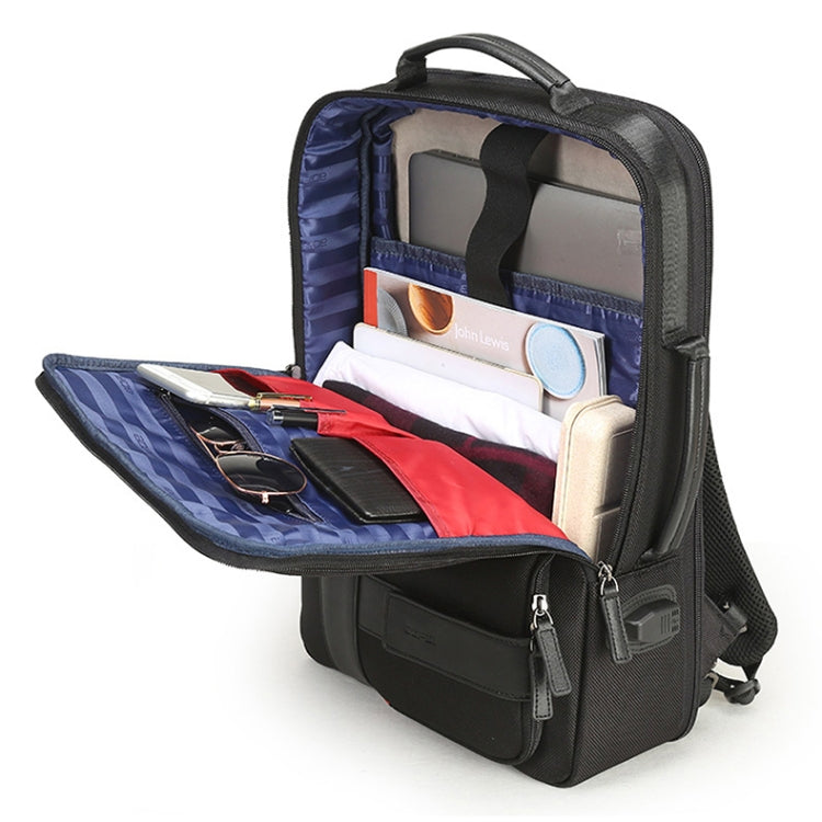 Bopai 751-006561 Large Capacity Business Casual Breathable Laptop Backpack with External USB Interface, Size: 29 x 16 x 44cm(Black)