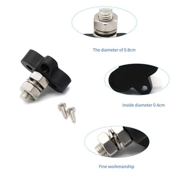 Single Heavy-Duty Terminal Studs Black  M10 Bus Bar for Car / RV / Boat