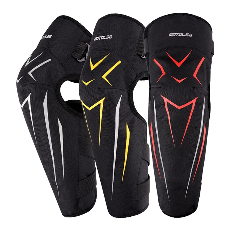 MOTOLSG 2 in 1 Knee Pads Motorcycle Bicycle Riding Warm Fleece Soft Protective Gear with CE Protector (Black Red)