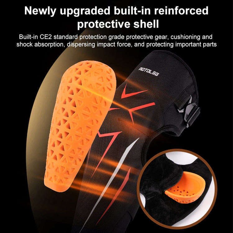MOTOLSG 2 in 1 Knee Pads Motorcycle Bicycle Riding Warm Fleece Soft Protective Gear with CE Protector (Black White)