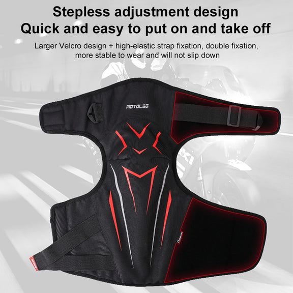 MOTOLSG 2 in 1 Knee Pads Motorcycle Bicycle Riding Warm Fleece Soft Protective Gear with CE Protector (Black Red)