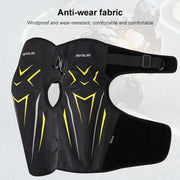 MOTOLSG 2 in 1 Knee Pads Motorcycle Bicycle Riding Warm Fleece Soft Protective Gear with CE Protector (Black Red)