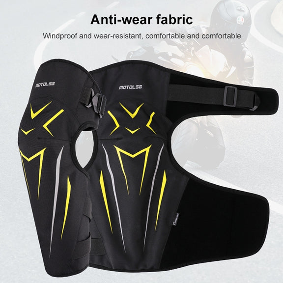 MOTOLSG 2 in 1 Knee Pads Motorcycle Bicycle Riding Warm Fleece Soft Protective Gear with CE Protector (Black Red)