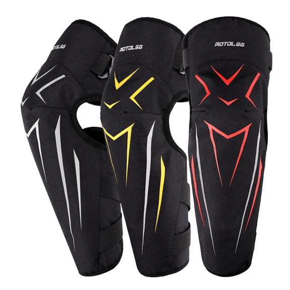 MOTOLSG 2 in 1 Knee Pads Motorcycle Bicycle Riding Warm Fleece Soft Protective Gear (Black Red)