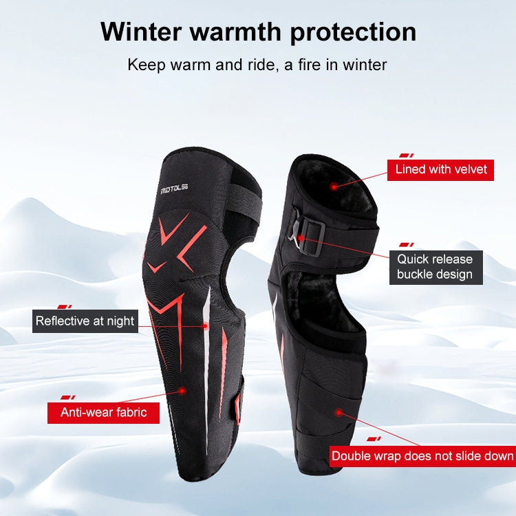 MOTOLSG 2 in 1 Knee Pads Motorcycle Bicycle Riding Warm Fleece Soft Protective Gear (Black White)