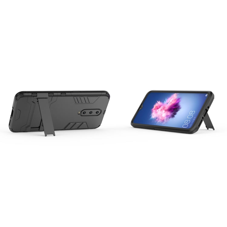 Shockproof PC + TPU  Case for OPPO R17 Pro, with Holder(Black)