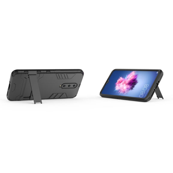 Shockproof PC + TPU  Case for OPPO R17 Pro, with Holder(Black)