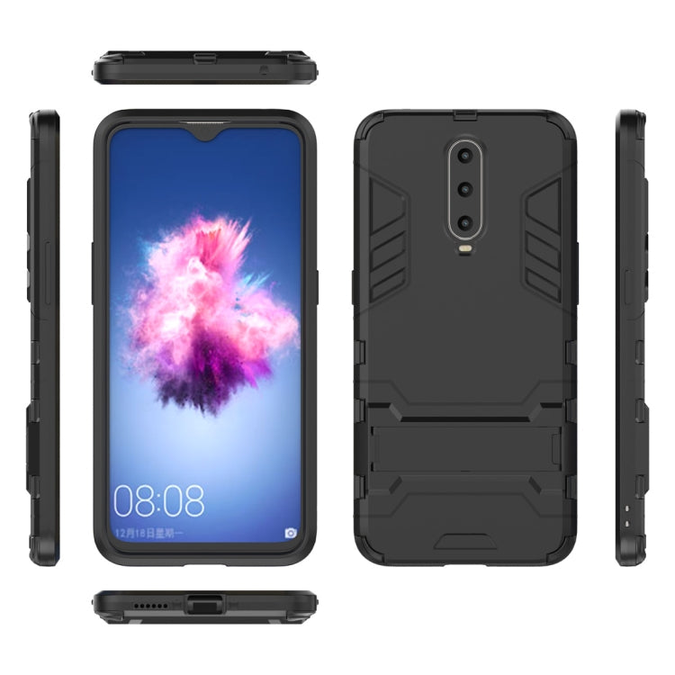 Shockproof PC + TPU  Case for OPPO R17 Pro, with Holder(Black)
