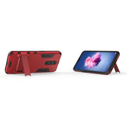 Shockproof PC + TPU  Case for OPPO R17 Pro, with Holder (Red)