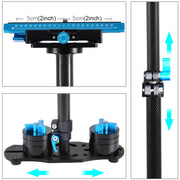 PULUZ 38.5-61cm Carbon Fibre Handheld Stabilizer for DSLR & DV Digital Video & Cameras, Load Range: 0.5-3kg(Blue)
