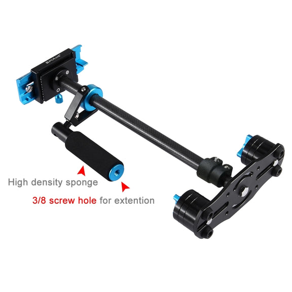 PULUZ 38.5-61cm Carbon Fibre Handheld Stabilizer for DSLR & DV Digital Video & Cameras, Load Range: 0.5-3kg(Blue)