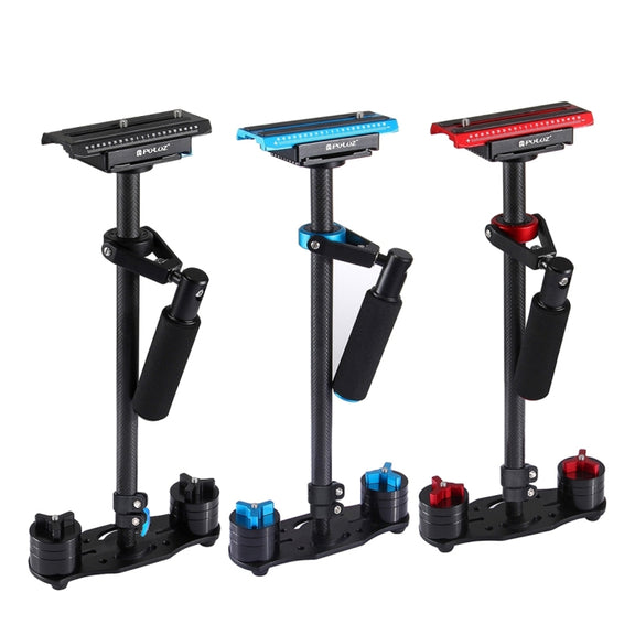 PULUZ 38.5-61cm Carbon Fibre Handheld Stabilizer for DSLR & DV Digital Video & Cameras, Load Range: 0.5-3kg(Blue)