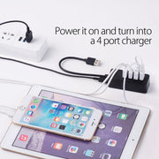ORICO W5P-U3-100 4-Port USB 3.0 Desktop HUB with 100cm Micro USB Cable Power Supply(Black)