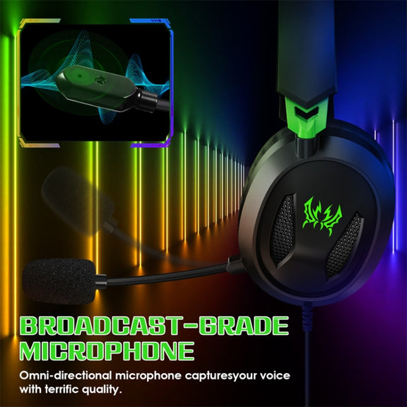 KOTION EACH G3100 Stereo Bass Gaming Headset with Omni-directional Mic,Cable Length: 1.7m(Black+Green)