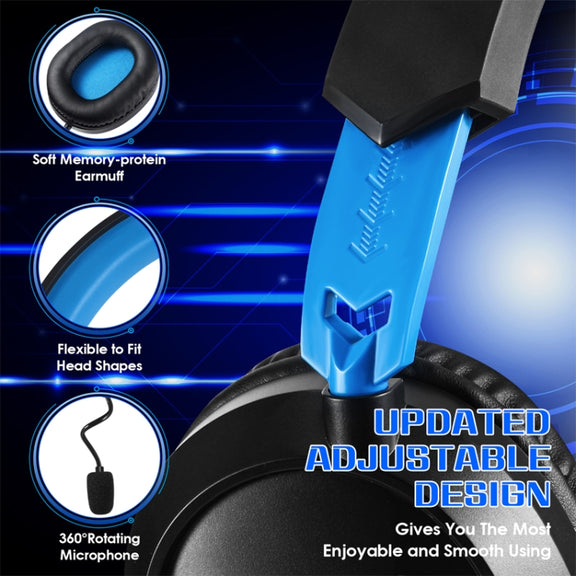 KOTION EACH G3100 Stereo Bass Gaming Headset with Omni-directional Mic,Cable Length: 1.7m(Black+Blue)