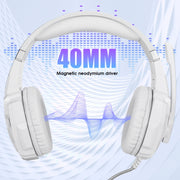 KOTION EACH G9000 3.5mm Gaming Headset with Microphone LED Light,Cable Length: About 2.2m(White)