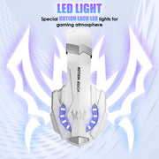 KOTION EACH G9000 3.5mm Gaming Headset with Microphone LED Light,Cable Length: About 2.2m(White)