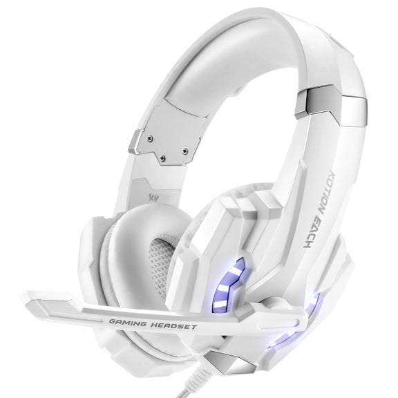 KOTION EACH G9000 3.5mm Gaming Headset with Microphone LED Light,Cable Length: About 2.2m(White)