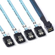 Mini SAS SFF-8643 Host to 7-Pin 4 SATA Target Hard Disk 6Gbps Data Server Raid Cable, Length: 1m - eSATA & SATA & IDE by PMC TechLife | Online Shopping South Africa | PMC TechLife | Buy Now Pay Later Mobicred