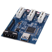 PCI-E 1 to 3 PCI Express 1 Slots Riser Card 3 PCI-E Slot Adapter PCI-E Port Multiplier Card with 60cm USB Cable(Blue)