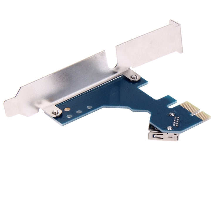 PCI-E 1 to 3 PCI Express 1 Slots Riser Card 3 PCI-E Slot Adapter PCI-E Port Multiplier Card with 60cm USB Cable(Blue)