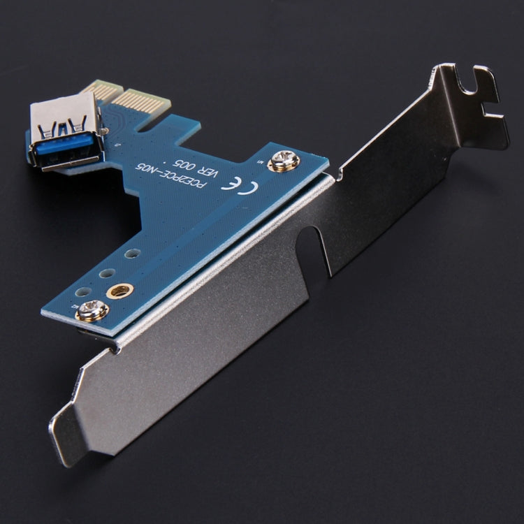 PCI-E 1 to 3 PCI Express 1 Slots Riser Card 3 PCI-E Slot Adapter PCI-E Port Multiplier Card with 60cm USB Cable(Blue)