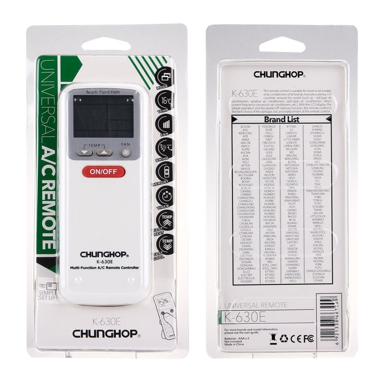 CHUNGHOP K-630E Universal LCD Air-Conditioner Remote Controller