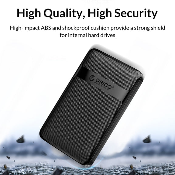 ORICO 2577U3-V1 Grid Texture Design 2.5 inch USB3.0 Micro-B Hard Drive Enclosure Box(Black)