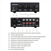 LINEPAUDIO B895 Five-channel Stereo Microphone Mixer with Earphone Monitoring(Black)