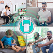 300Mbps Wireless-N Range Extender WiFi Repeater Signal Booster Network Router with 2 External Antenna, EU Plug(Black)