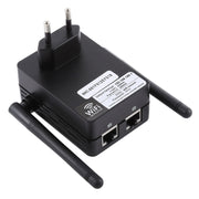 300Mbps Wireless-N Range Extender WiFi Repeater Signal Booster Network Router with 2 External Antenna, EU Plug(Black)
