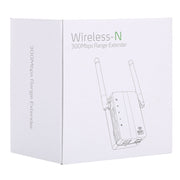 300Mbps Wireless-N Range Extender WiFi Repeater Signal Booster Network Router with 2 External Antenna, EU Plug(Black)