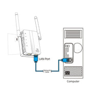 300Mbps Wireless-N Range Extender WiFi Repeater Signal Booster Network Router with 2 External Antenna, EU Plug(Black)